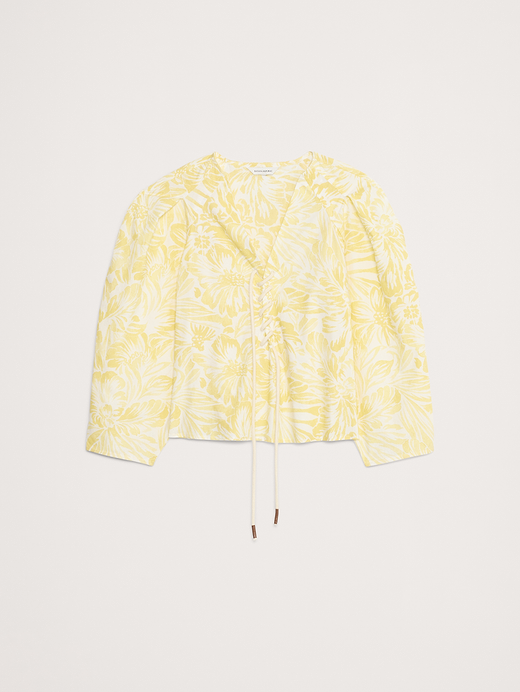Banana Republic Cotton Poplin Lace-Up Cropped Shirt — photo 5