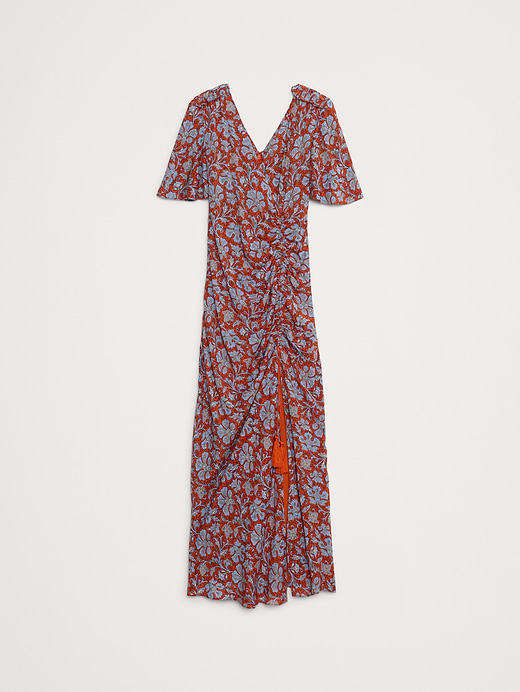 Banana Republic Stretch-Crepe Flutter-Sleeve Maxi Dress — photo 5