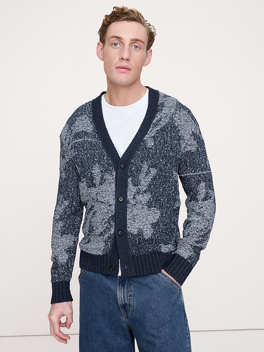 Banana Republic Floral Cotton-Linen Blend Cardigan — photo 1