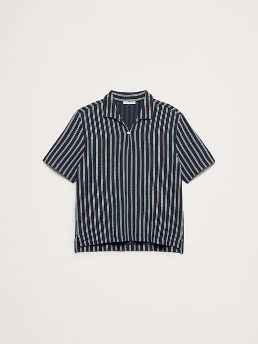 Banana Republic Jacquard Stripe Open Collar Polo — photo 5