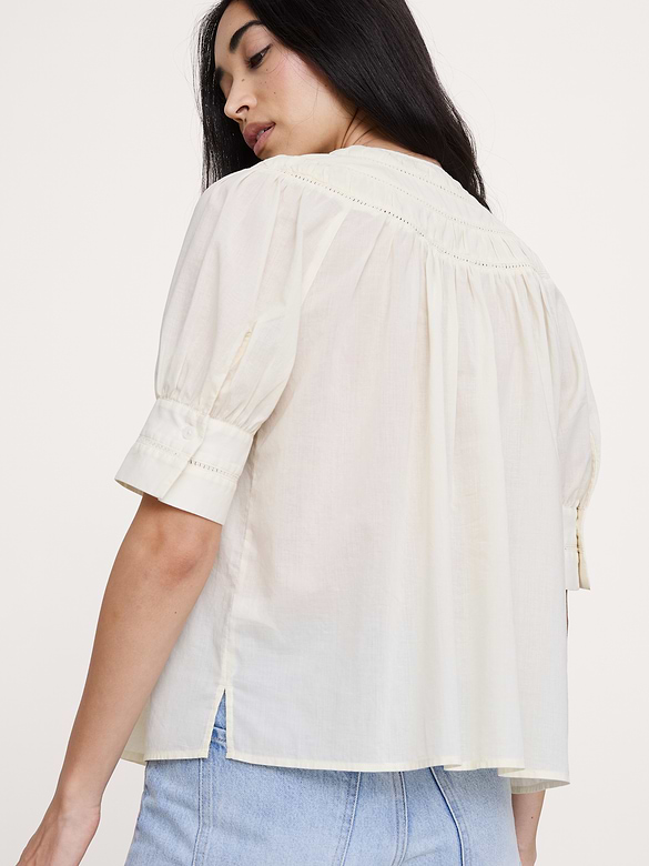 Banana Republic Lightweight Cotton Inset Lace Top — photo 3