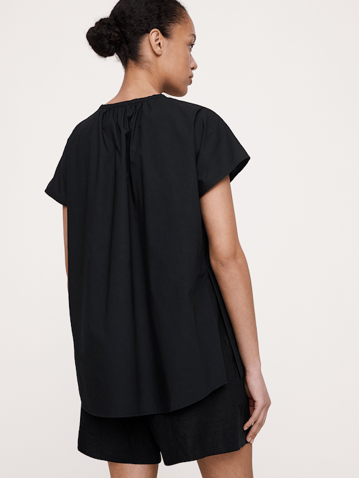 Banana Republic Cotton Poplin Split-Neck Tunic — photo 3
