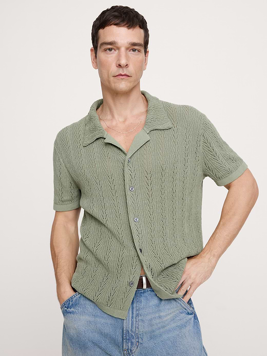 Banana Republic Textured Polo Cardigan — photo 1
