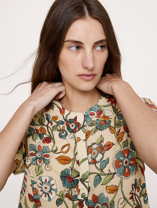 Banana Republic Lightweight Cotton Flutter-Sleeve Top — photo 4
