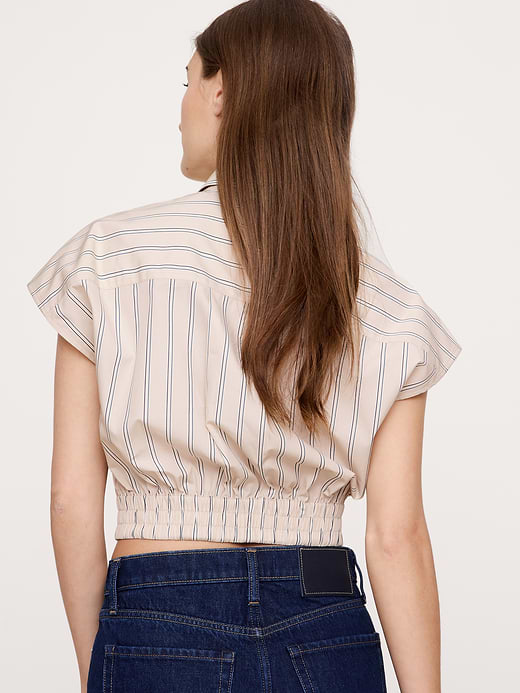 Banana Republic Cotton Poplin Cropped Shirt — photo 3