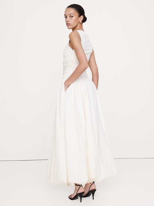 Banana Republic Jersey + Cotton Poplin Bubble-Hem Dress — photo 3