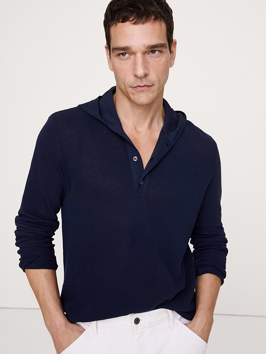 Banana Republic Cotton Henley Hoodie — photo 1