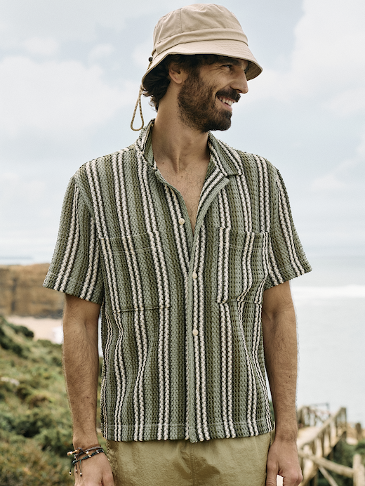 Banana Republic Textured Stripe Resort Shirt — photo 6