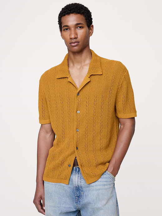 Banana Republic Textured Polo Cardigan — photo 1