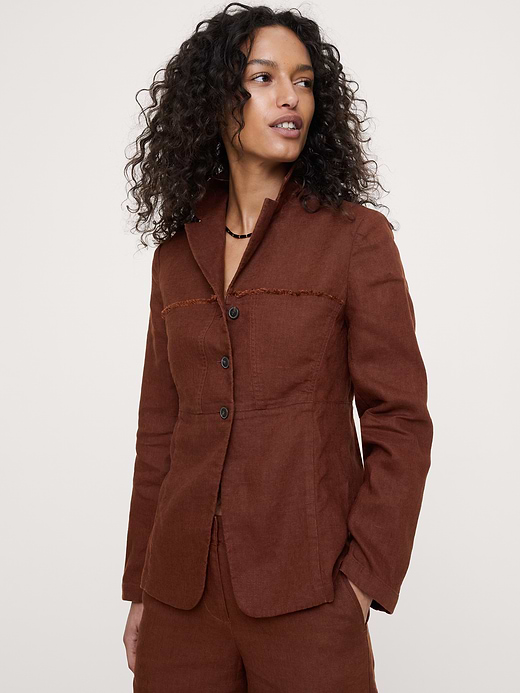 Banana Republic Fringe Linen Blazer — photo 1