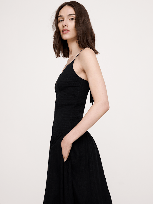 Banana Republic Linen-Cotton Gauze Smocked Maxi Dress — photo 4