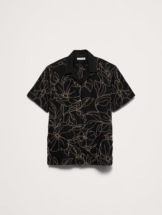 Banana Republic Standard-Fit Embroidered Linen Resort Shirt — photo 10