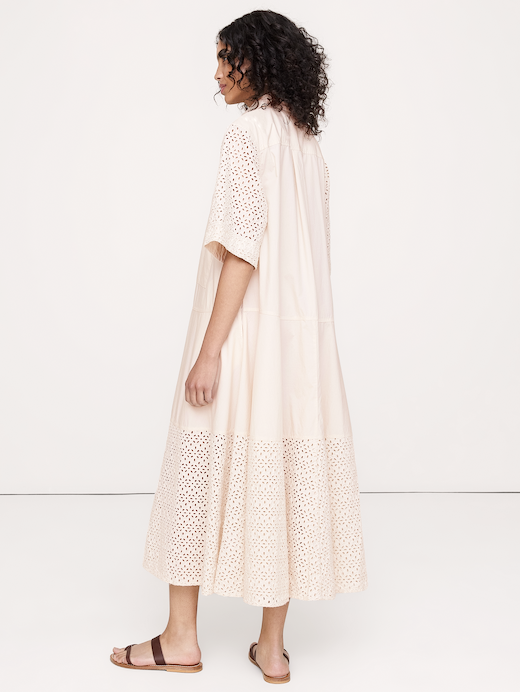Banana Republic Cotton Poplin Trapeze Maxi Shirt Dress — photo 3