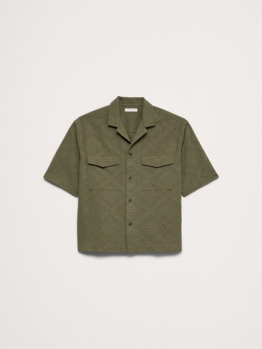 Banana Republic Relaxed-Fit Cotton Jacquard Resort Shirt — photo 5