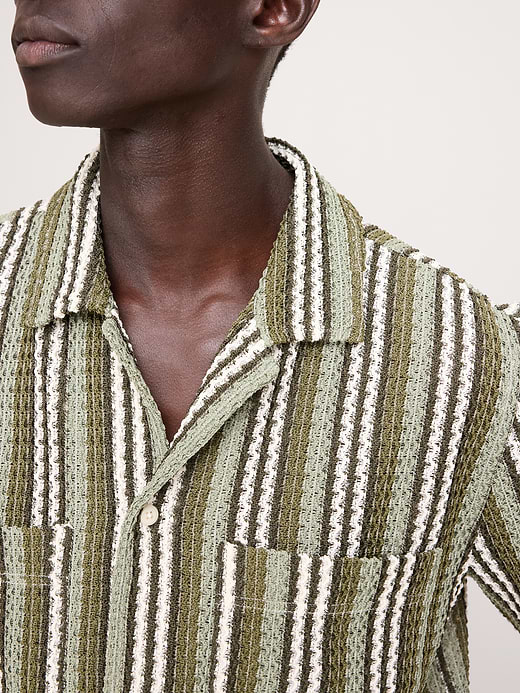 Banana Republic Textured Stripe Resort Shirt — photo 4