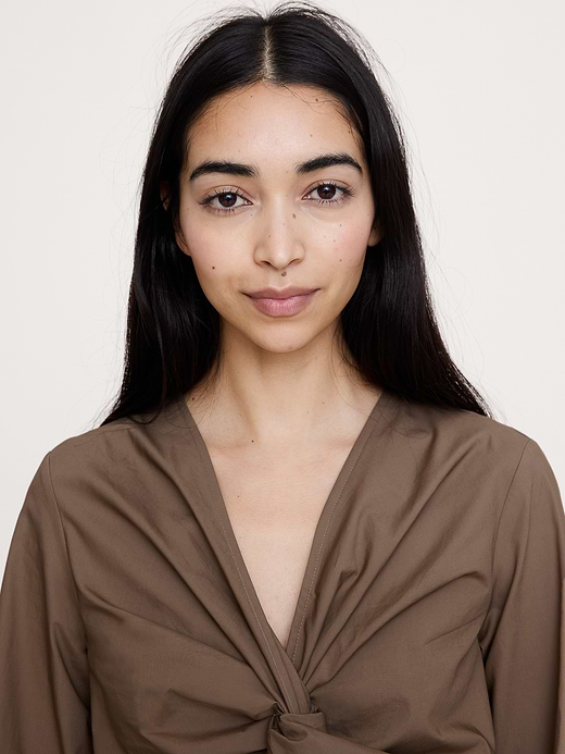 Banana Republic Cotton Poplin Twist-Front Top — photo 4