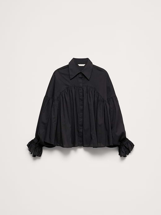 Banana Republic Cotton Balloon-Sleeve Shirt — photo 5
