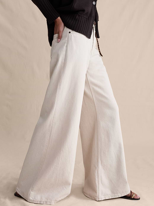Banana Republic High-Rise Wide-Leg Lightweight Palazzo Jean — photo 4
