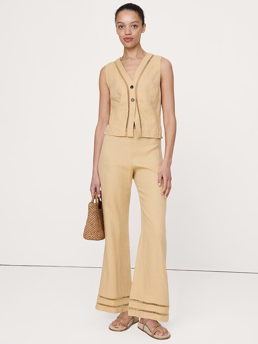 Banana Republic Mid-Rise Kick-Flare Linen Ankle Pant — photo 6