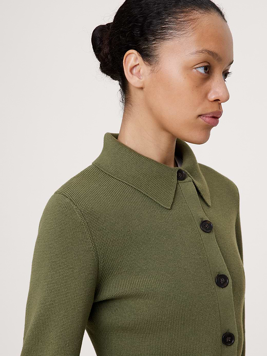 Banana Republic Larkspur Cotton-Silk Polo Cardigan — photo 4