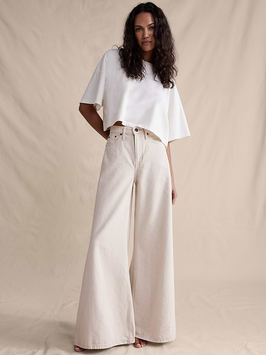 Banana Republic High-Rise Wide-Leg Lightweight Palazzo Jean — photo 5