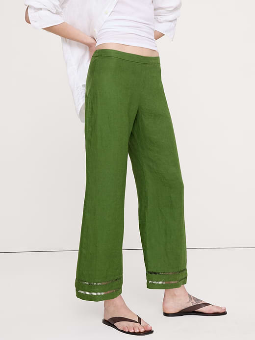 Banana Republic Mid-Rise Kick-Flare Linen Ankle Pant — photo 4