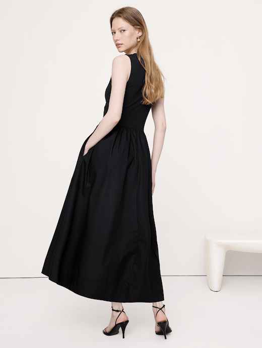 Banana Republic Jersey + Cotton Poplin Cut-Out Maxi Dress — photo 3