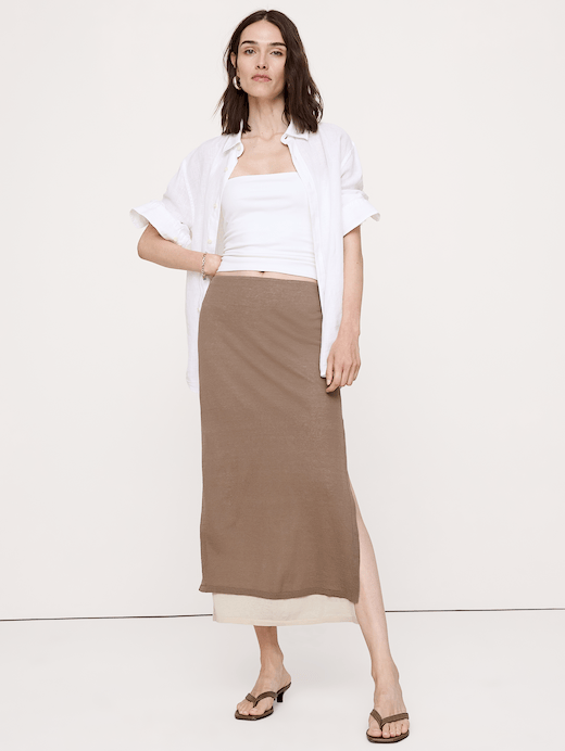 Banana Republic Layered Ultra-Fine Cotton Maxi Skirt — photo 1
