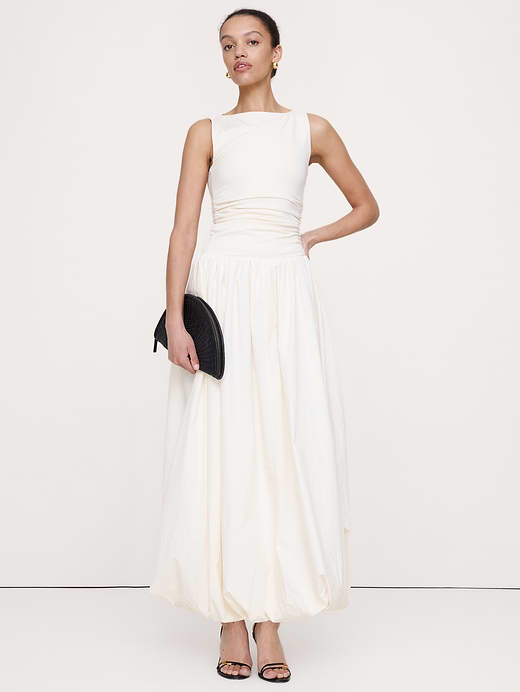 Banana Republic Jersey + Cotton Poplin Bubble-Hem Dress — photo 1