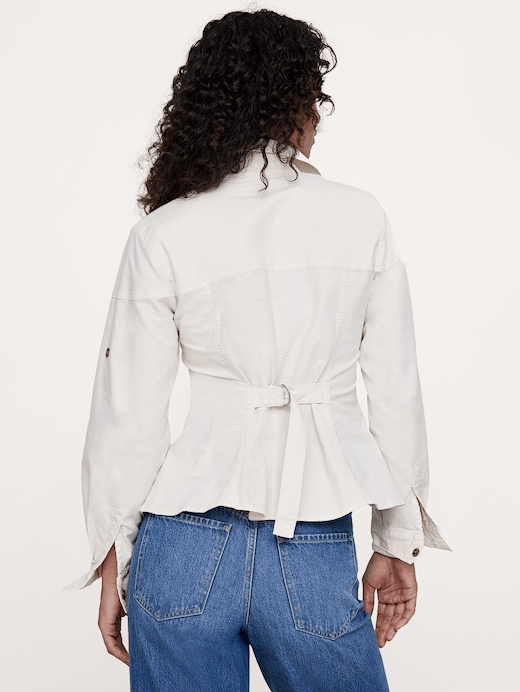 Banana Republic Stretch-Cotton Pleated-Waist Top — photo 3