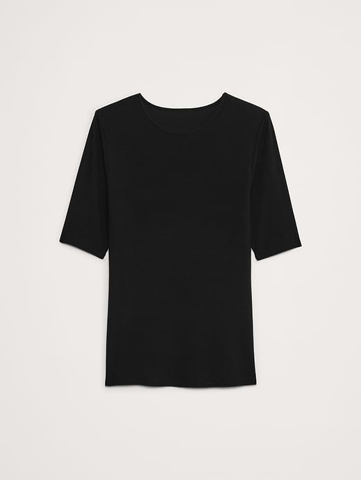 Banana Republic Ribbed Elbow-Sleeve T-Shirt — photo 5