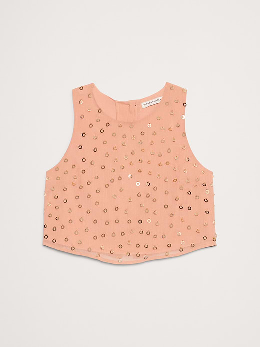 Banana Republic Embellished Chiffon Open-Back Tank — photo 5