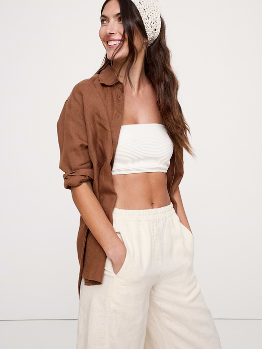 Banana Republic Mid-Rise Relaxed Painter Pull-On Pant in Linen — photo 4