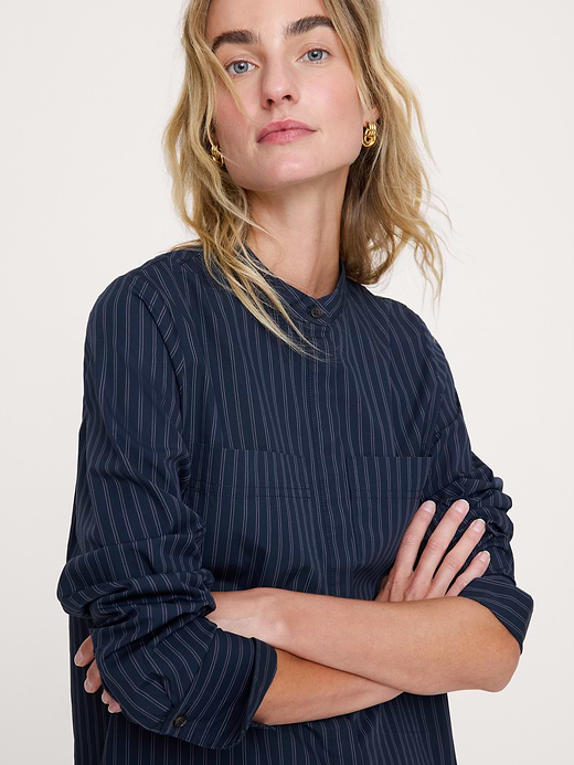 Banana Republic Cotton Trapeze Mini Shirt Dress — photo 4