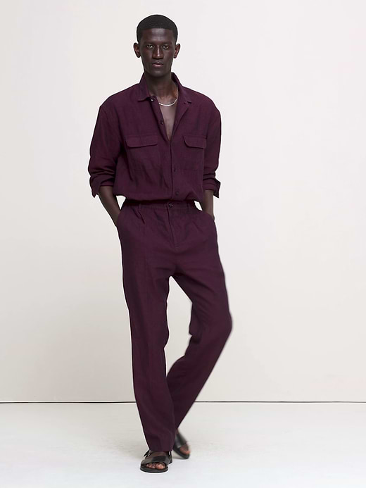 Banana Republic Straight Linen Pull-On Dress Pant — photo 6