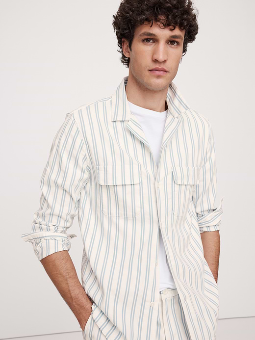 Banana Republic Textured Stripe Resort Shirt — photo 1