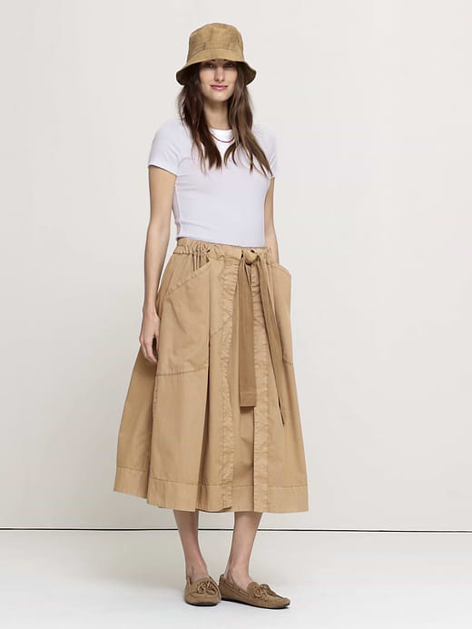 Banana Republic Cotton Twill Utility Midi Skirt — photo 5