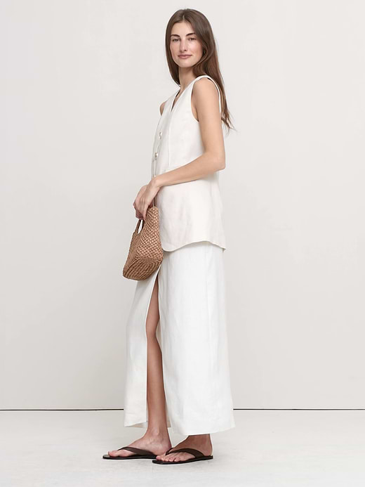 Banana Republic Stretch Linen-Viscose Long Vest — photo 7