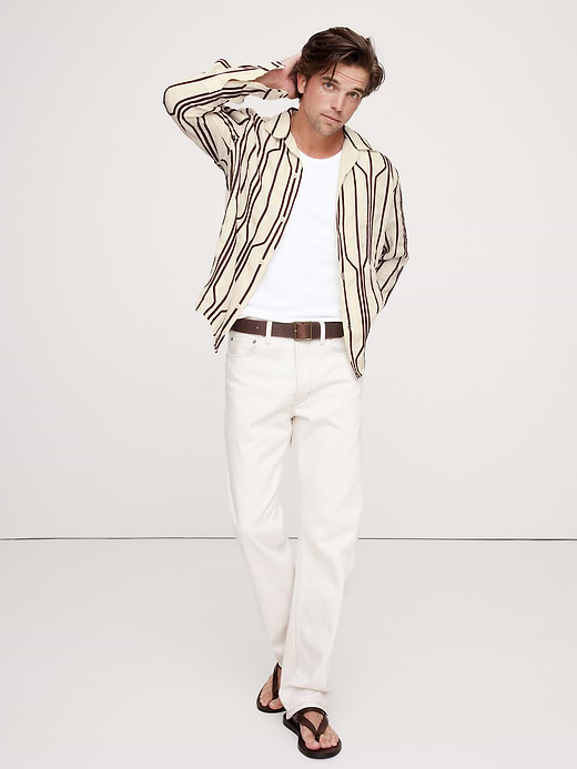 Banana Republic Standard-Fit Embroidered Linen Long-Sleeve Resort Shirt — photo 1