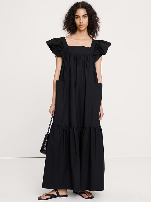 Banana Republic Cotton Poplin Flounce Maxi Dress — photo 1
