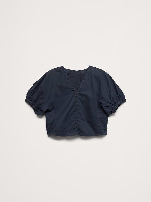 Banana Republic Cotton Twill Puff-Sleeve Top — photo 5