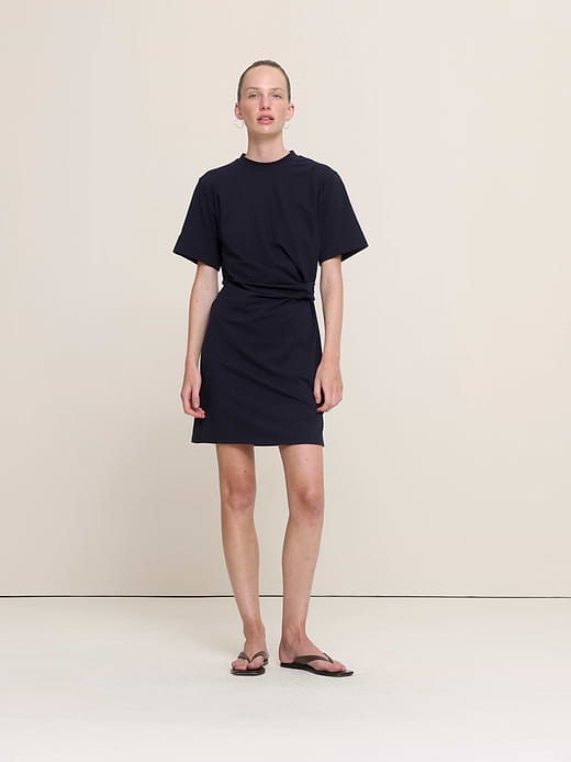 Banana Republic Stretch-Cotton High-Neck Mini Dress — photo 6