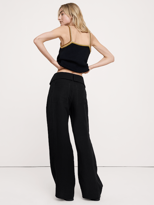 Banana Republic Wide-Leg TENCEL™-Linen Pant with Foldover Waistband — photo 3