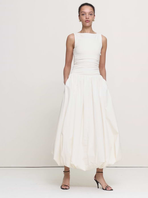 Banana Republic Jersey + Cotton Poplin Bubble-Hem Dress — photo 6