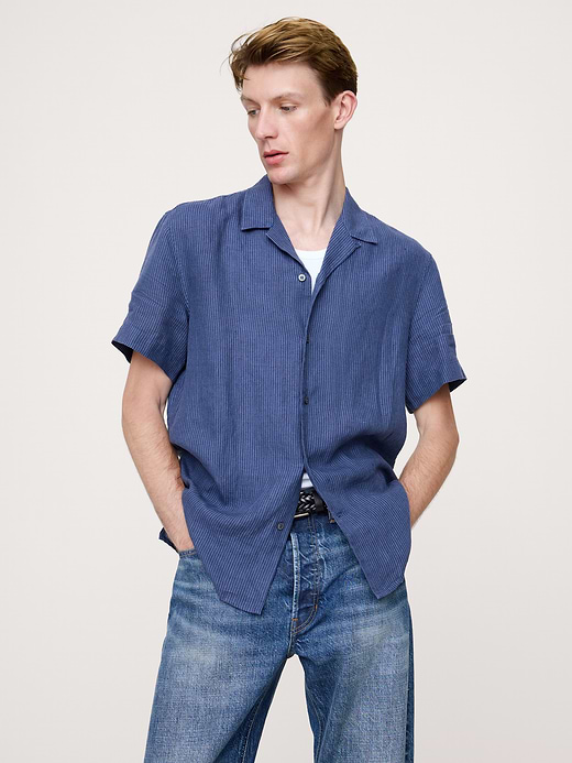 Banana Republic Standard-Fit Linen Resort Shirt — photo 1