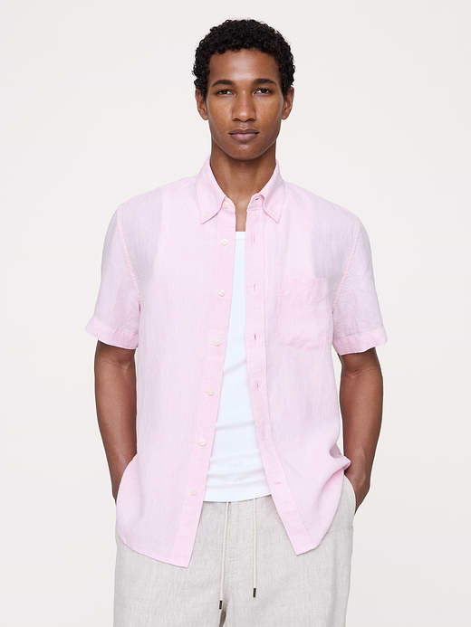 Banana Republic Standard-Fit Linen Short-Sleeve Shirt — photo 1