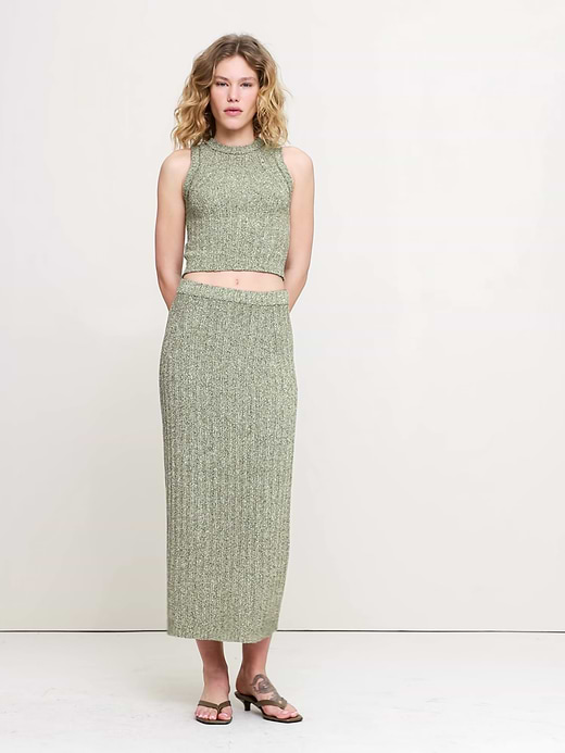 Banana Republic Bouclé Cotton Sweater Skirt — photo 6