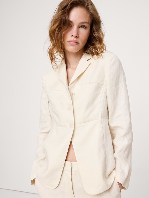 Banana Republic Fringe Linen Blazer — photo 1