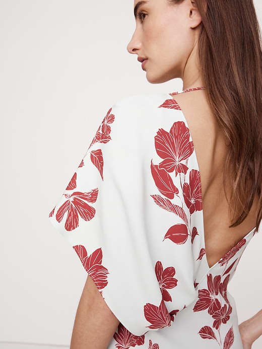 Banana Republic Stretch-Crepe Asymmetrical Open-Back Maxi Dress — photo 4