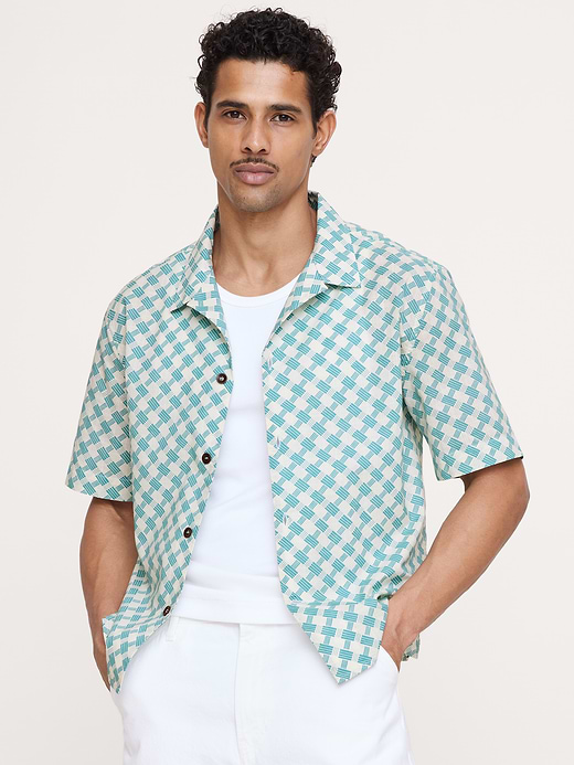 Banana Republic Relaxed-Fit Cotton Slub Resort Shirt — photo 1